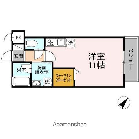 マーベル(ワンルーム/1階)の間取り写真