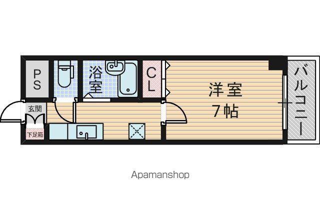 第6中本ビル(1K/2階)の間取り写真