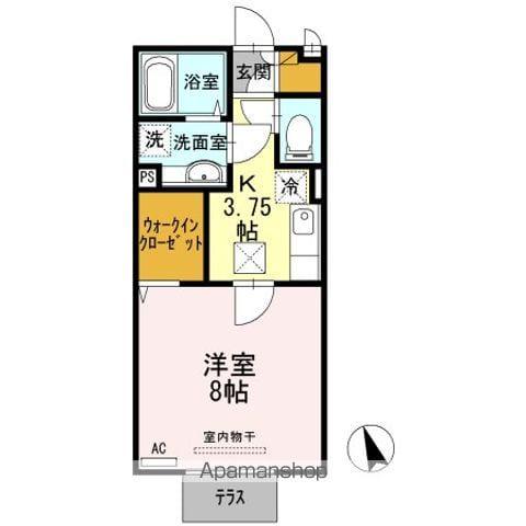 クイント パラッツォ(1K/1階)の間取り写真