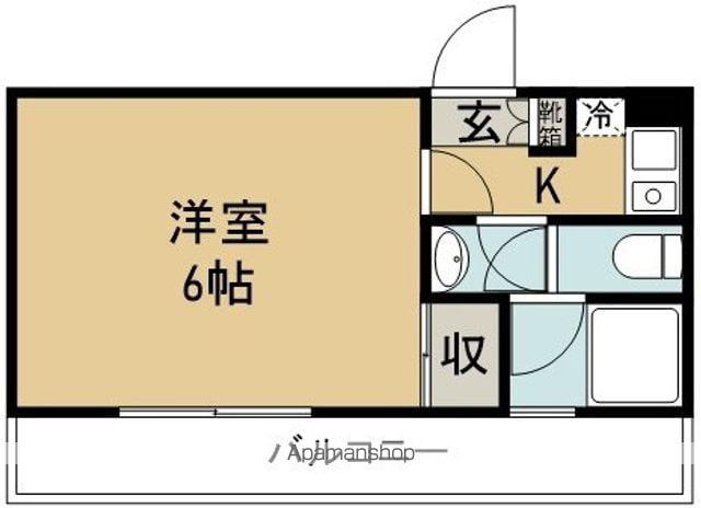 ラ・ヴィータ博愛パート1(1K/2階)の間取り写真
