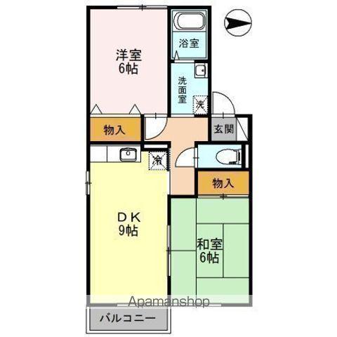 サンハイムC棟(2DK/2階)の間取り写真