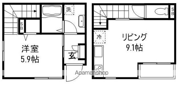 アムールトミーパレスⅢ(1LDK/1階)の間取り写真