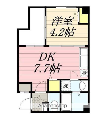 カイテキース(1DK/4階)の間取り写真