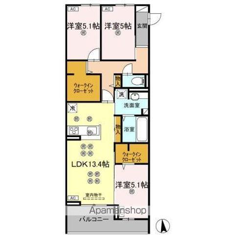 エグレットテラスII(3LDK/2階)の間取り写真