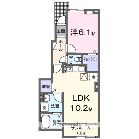 音吉7TH(1LDK/1階)の間取り写真