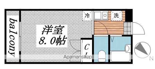 サニーヴィラⅠ(ワンルーム/2階)の間取り写真