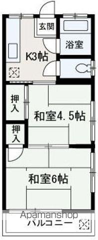 弁財コーポ(2K/1階)の間取り写真