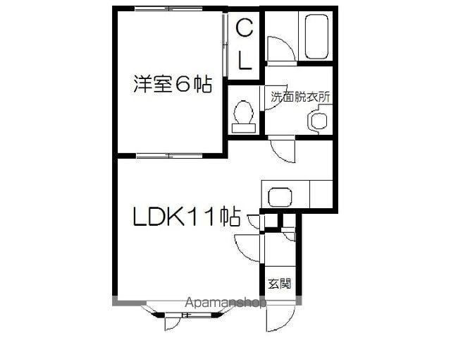 DEARハイム(1LDK/1階)の間取り写真