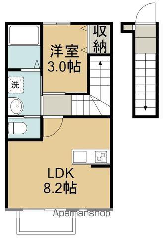 CASA BONITA薬師堂(1LDK/2階)の間取り写真