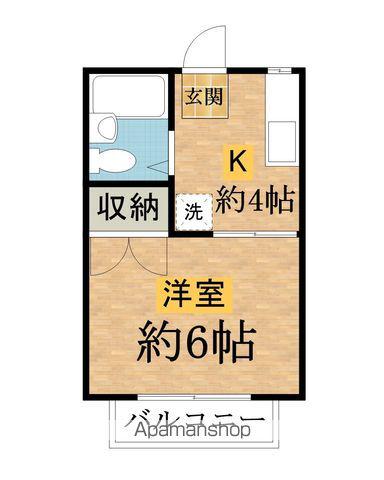 エステートピア八王子(1K/1階)の間取り写真