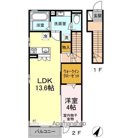 スプラドール Ⅱ(1LDK/2階)の間取り写真