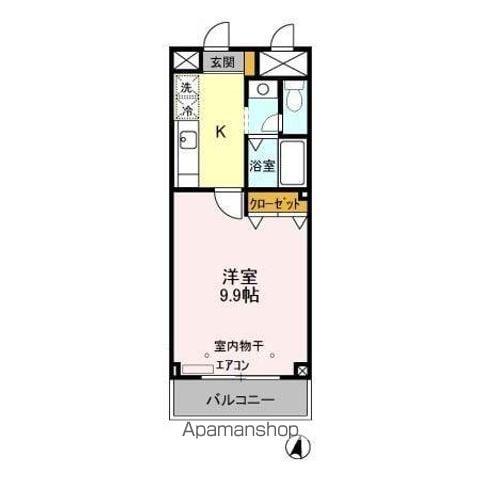 プレシア(1K/4階)の間取り写真