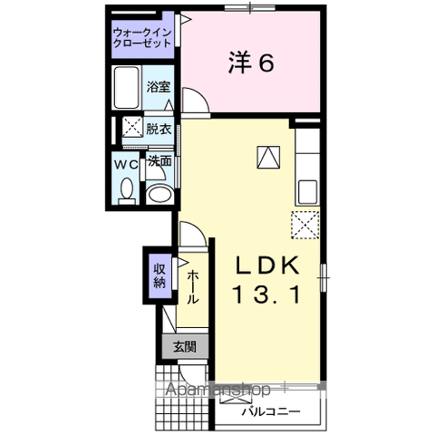 ウェリナ Ⅱ(1LDK/1階)の間取り写真
