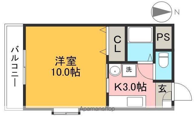 グランツⅠ(1K/2階)の間取り写真