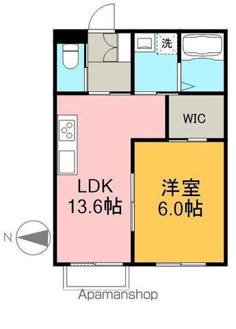 レトア荒子イースト(1LDK/1階)の間取り写真