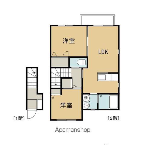 ローザ南仙北(2LDK/2階)の間取り写真