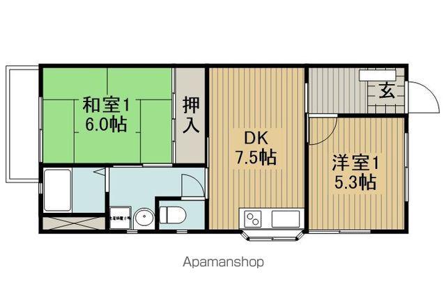 浅野ハイツ(2DK/2階)の間取り写真