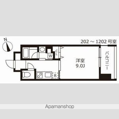 花の木ライズ(1K/3階)の間取り写真