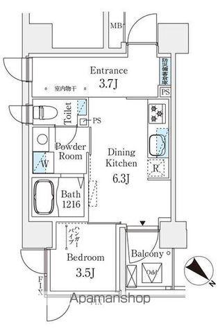 コスモグラシア大塚(1DK/4階)の間取り写真