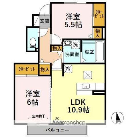 ザ・レジデンス(2LDK/1階)の間取り写真