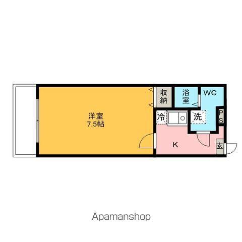 ハーモニーKハウス今宿駅前(1K/1階)の間取り写真