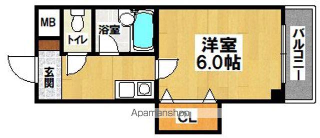 バードヒル鳳(1K/3階)の間取り写真