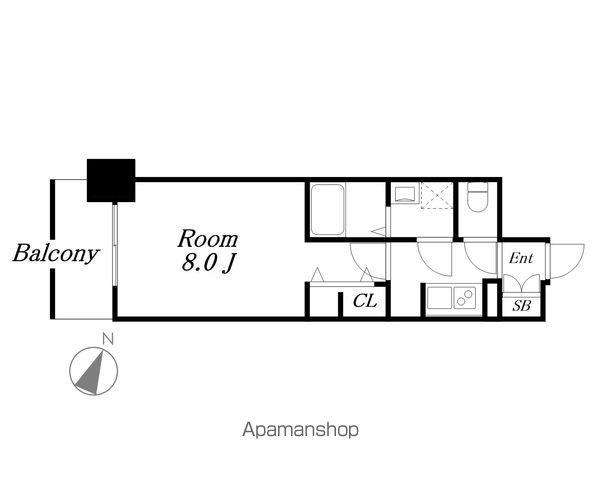 S-RESIDENCE金山ALTANO(1K/2階)の間取り写真
