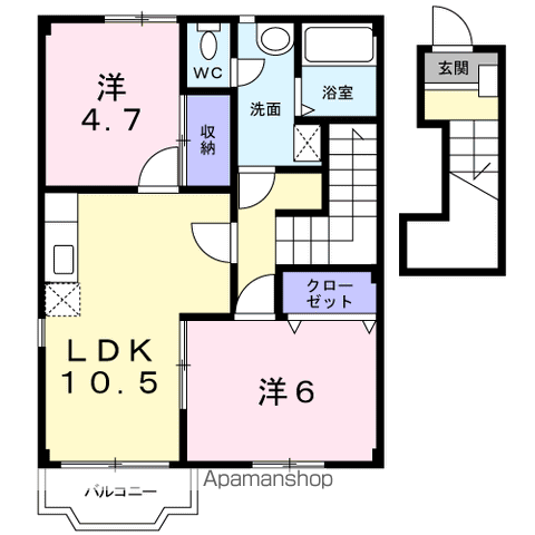 サンエレガント(2LDK/2階)の間取り写真