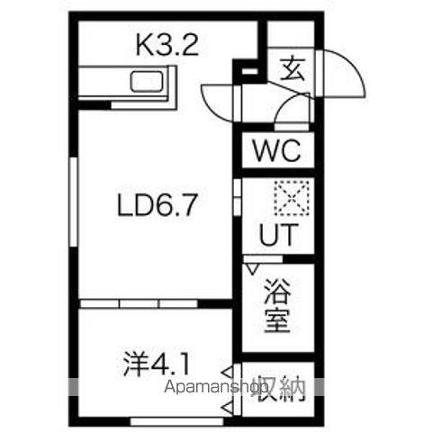 アルーア北大前(1LDK/3階)の間取り写真