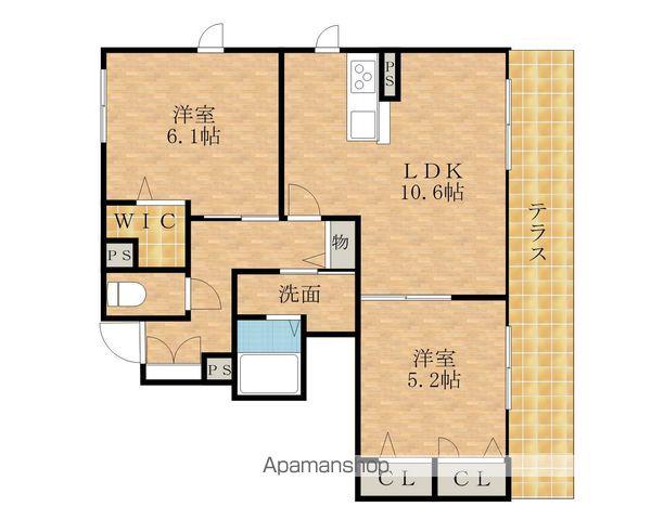 シャーメゾンソレイユ(2LDK/1階)の間取り写真
