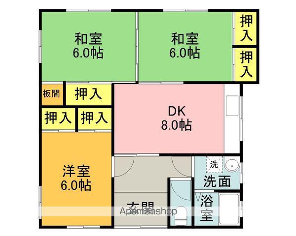 平成筑豊鉄道 田川後藤寺駅 徒歩13分 1階建 築26年(3DK)の間取り写真