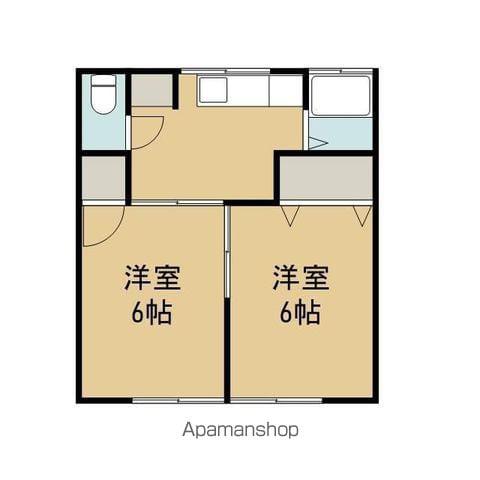 コーポ秋南(2K/2階)の間取り写真