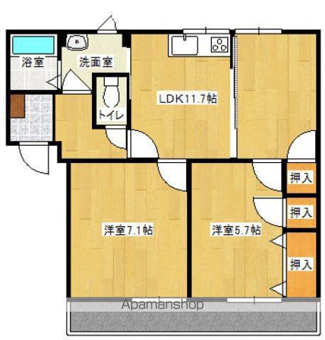 フレグランス渡村(3DK/1階)の間取り写真