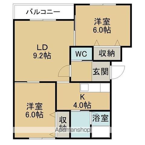 ビルエース(2LDK/3階)の間取り写真