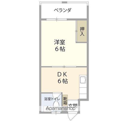 神村アパート久米(1DK/4階)の間取り写真