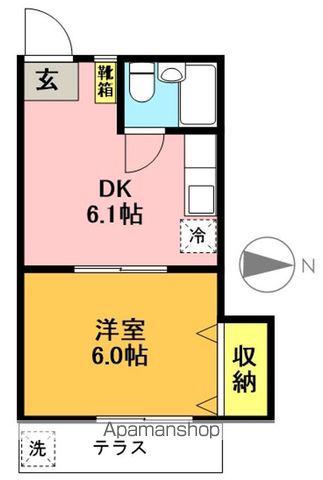 カステル池田(1K/1階)の間取り写真