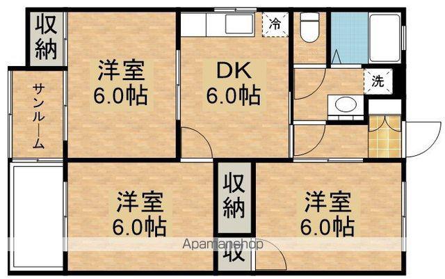 サンロード寿A棟(3DK/2階)の間取り写真