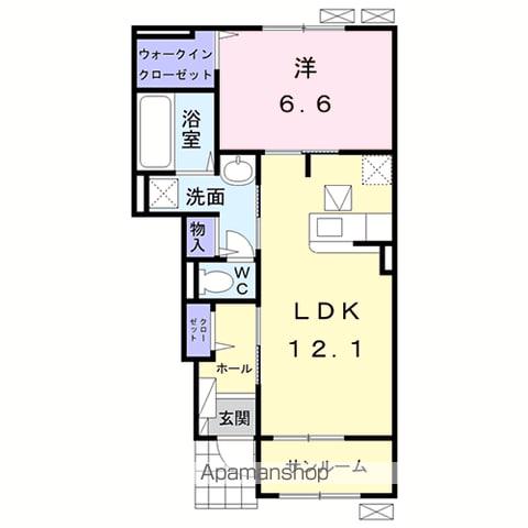 クラール東村 I(1LDK/1階)の間取り写真