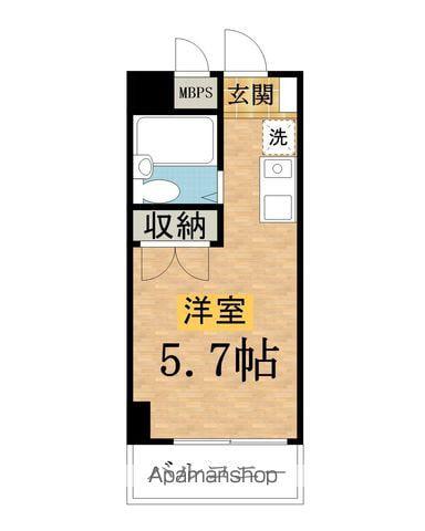 エステート大浦(ワンルーム/4階)の間取り写真