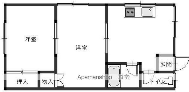 サバービアヨシヨB(2DK/1階)の間取り写真