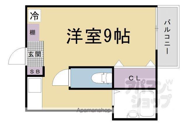 京都植村荘(ワンルーム/2階)の間取り写真