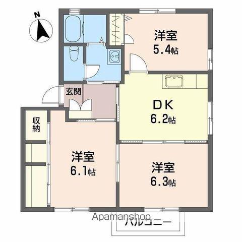 シャーメゾン昴 C棟(3DK/2階)の間取り写真