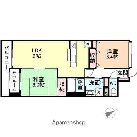 エグゼ富山(2DK/8階)の間取り写真