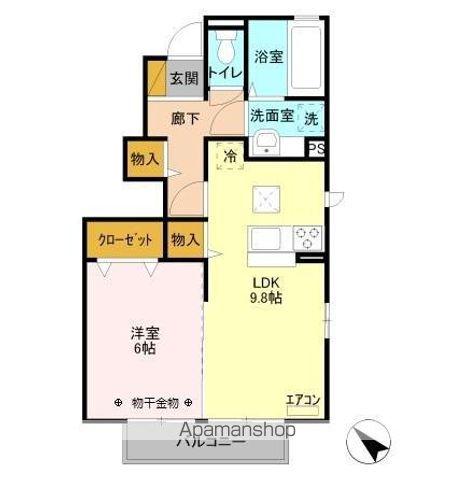 グラウクスA(1LDK/1階)の間取り写真