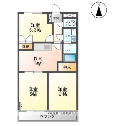 ヴィンテージ桜(3DK/2階)の間取り写真