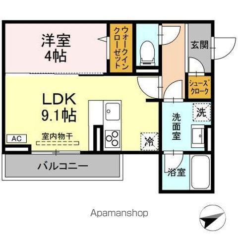 FOREST COURT三番町(1LDK/2階)の間取り写真
