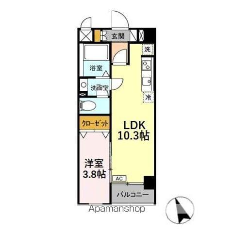 フロリアードもとやま(1LDK/2階)の間取り写真