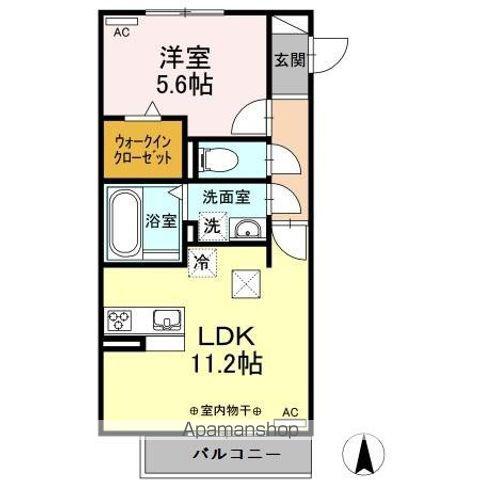 カーサ・ディ・ピーノ(1LDK/1階)の間取り写真