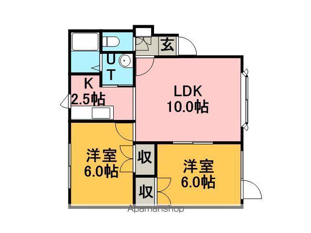 ルミエールMK(2LDK/2階)の間取り写真