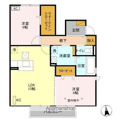 ラ・メゾンMMDⅡ(2LDK/1階)の間取り写真